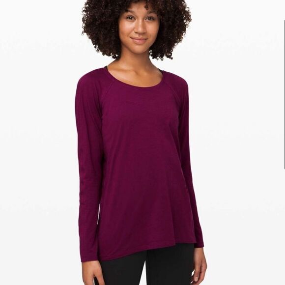 Lululemon Emerald Long Sleeve Tee Marvel Purple - Picture 1 of 8